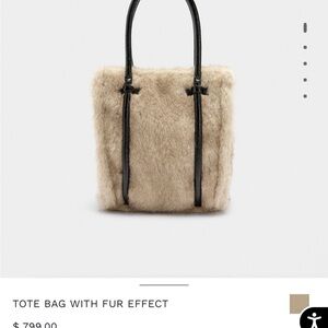 Elegant Tan Fur Effect Tote Bag